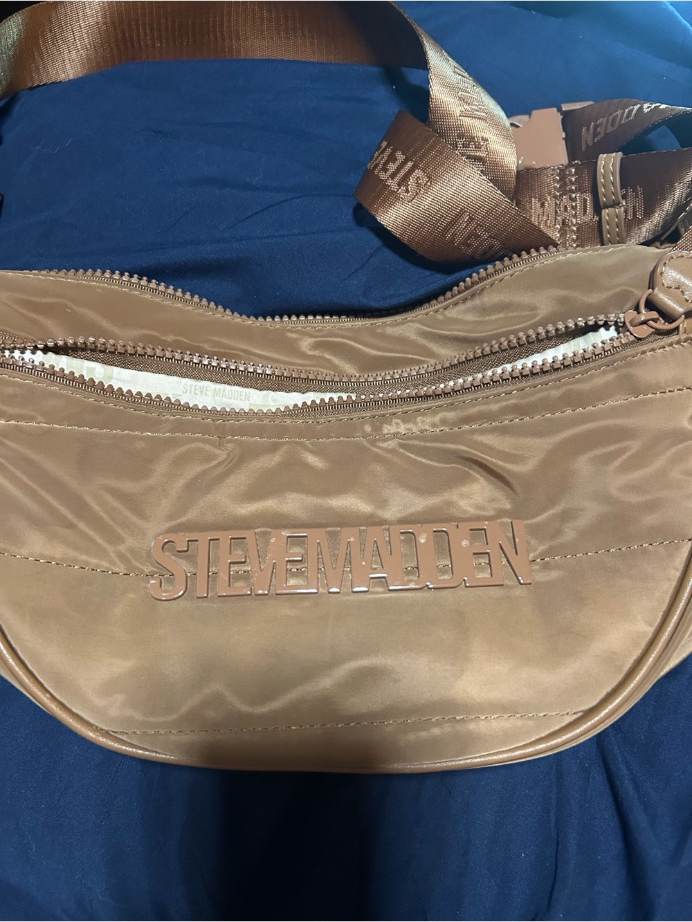 Steve Madden Brown Logo Belt Bag with Branded Strap